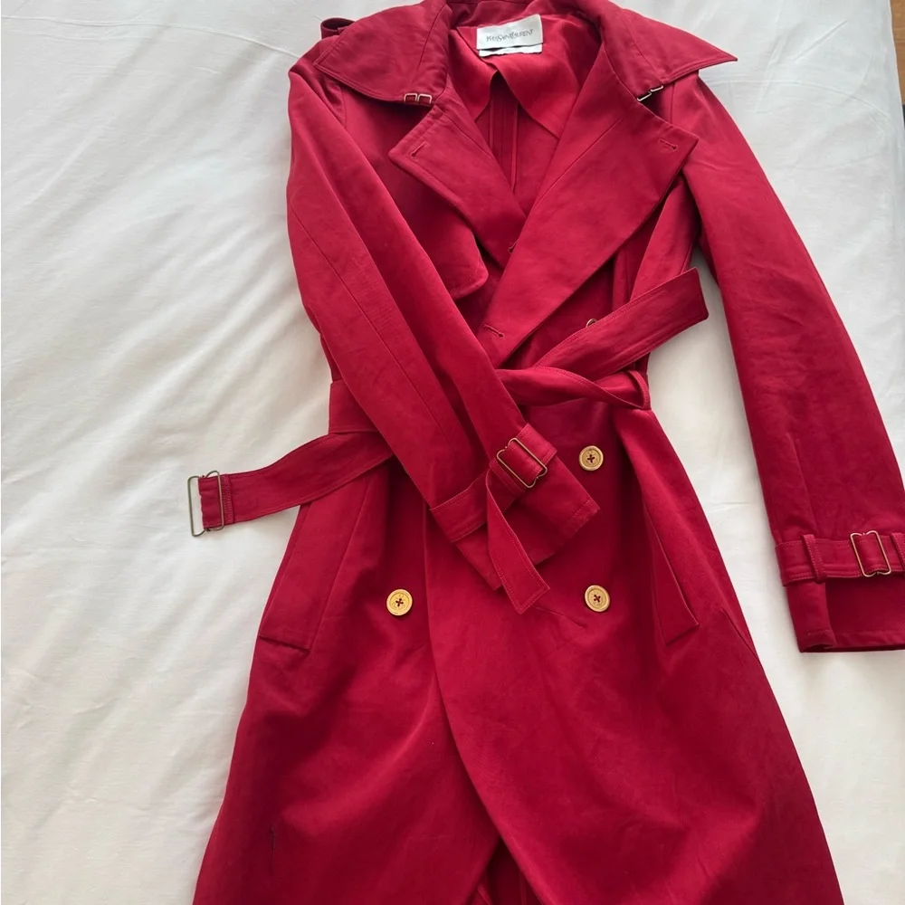 YSL Yves Saint Laurent red trench - Picture 4 of 8